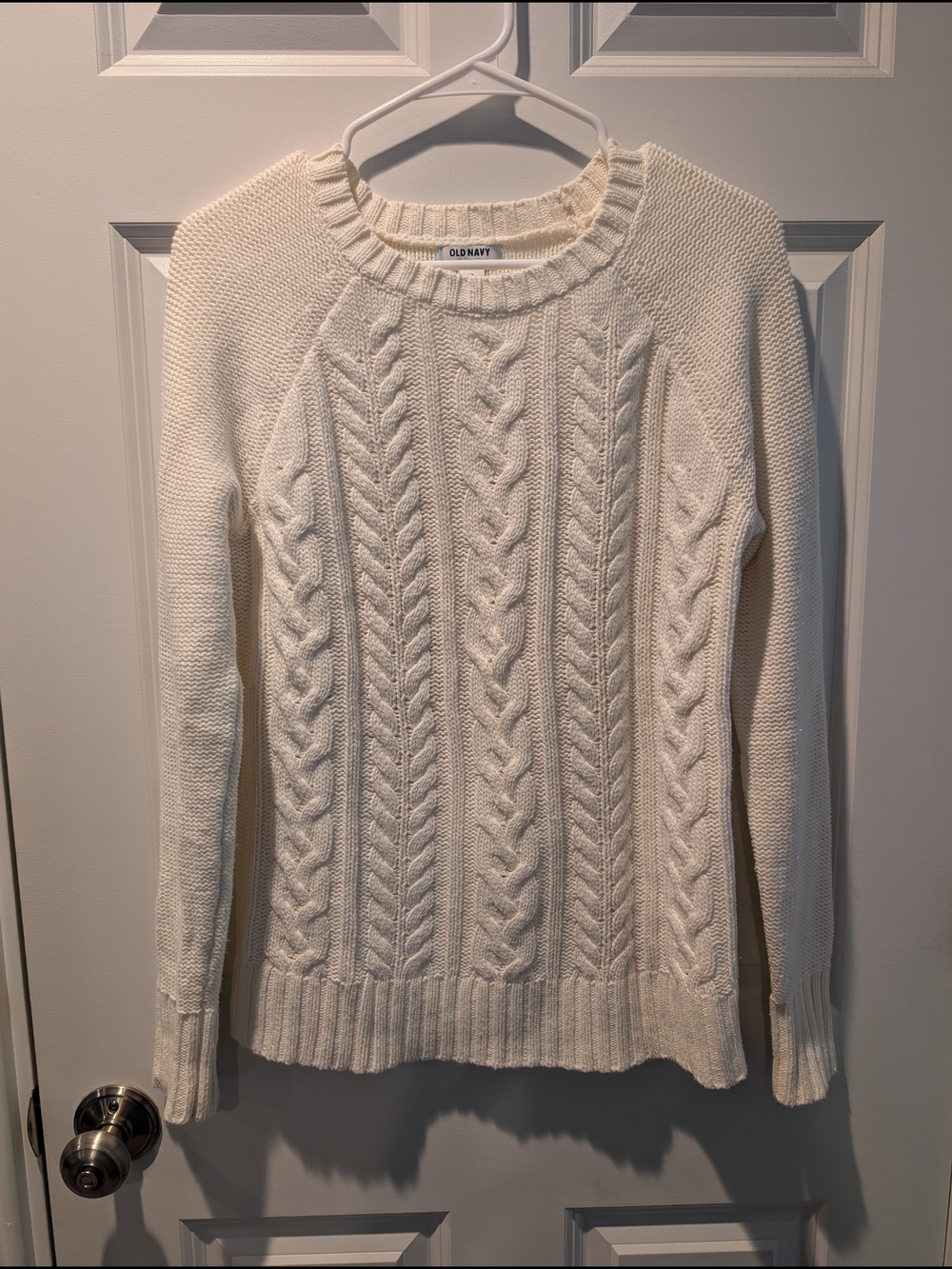 Old Navy Cream Cable-Knit Crewneck Sweater